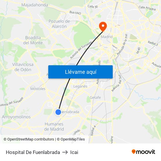 Hospital De Fuenlabrada to Icai map