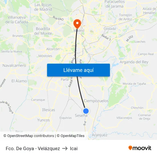 Fco. De Goya - Velázquez to Icai map
