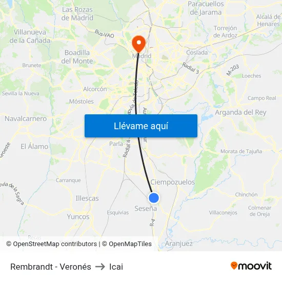 Rembrandt - Veronés to Icai map