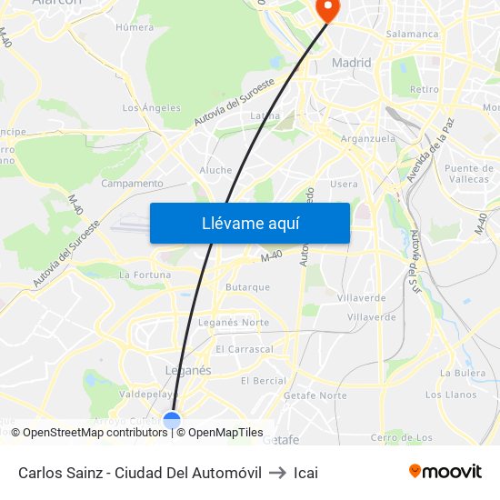 Carlos Sainz - Ciudad Del Automóvil to Icai map
