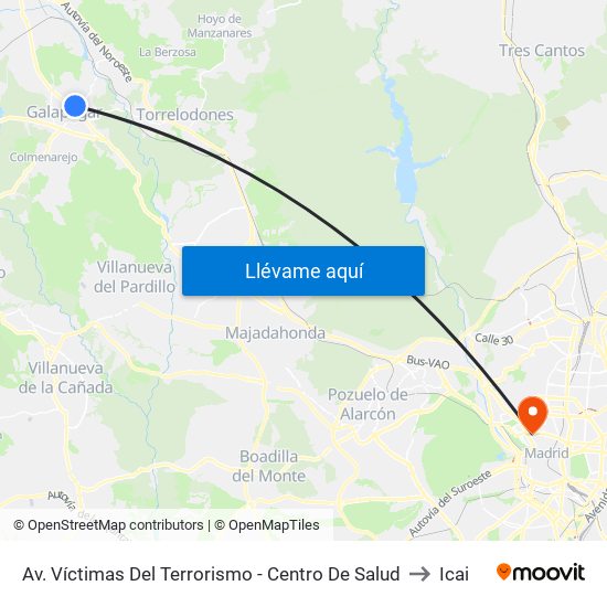 Av. Víctimas Del Terrorismo - Centro De Salud to Icai map