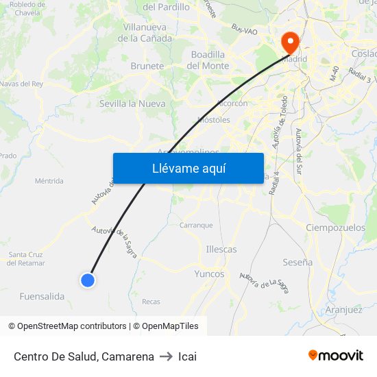 Centro De Salud, Camarena to Icai map