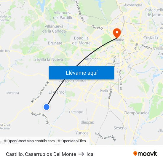 Castillo, Casarrubios Del Monte to Icai map