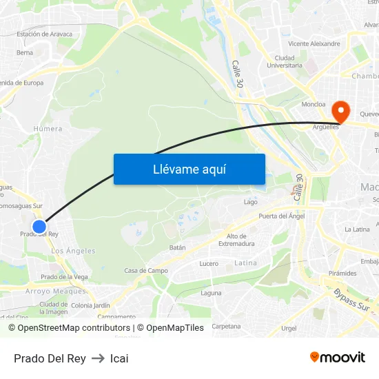 Prado Del Rey to Icai map