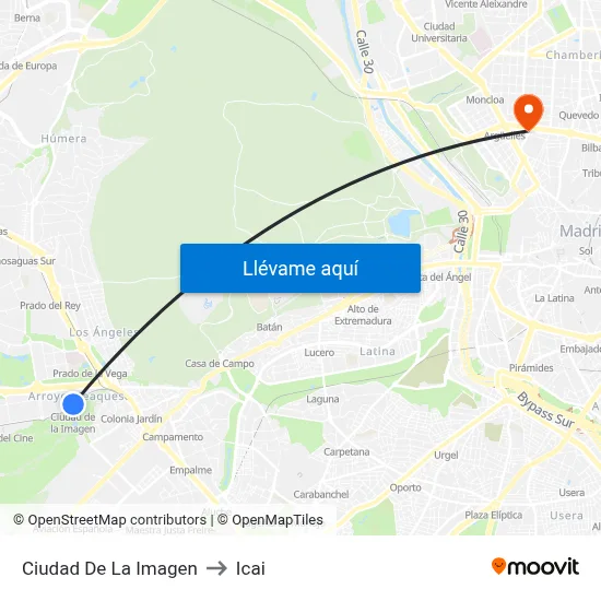 Ciudad De La Imagen to Icai map