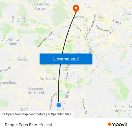 Parque Parla Este to Icai map