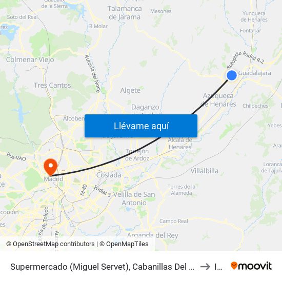 Supermercado (Miguel Servet), Cabanillas Del Campo to Icai map