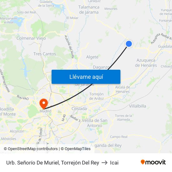 Urb. Señorío De Muriel, Torrejón Del Rey to Icai map