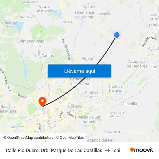 Calle Río Duero, Urb. Parque De Las Castillas to Icai map