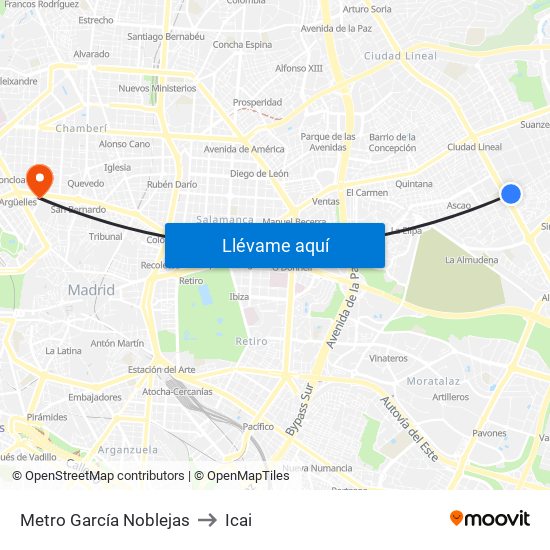 Metro García Noblejas to Icai map