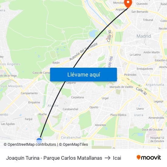 Joaquín Turina - Parque Carlos Matallanas to Icai map