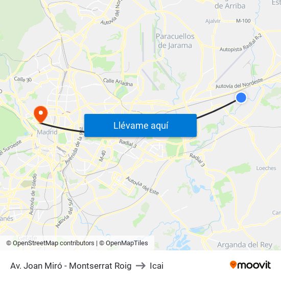 Av. Joan Miró - Montserrat Roig to Icai map