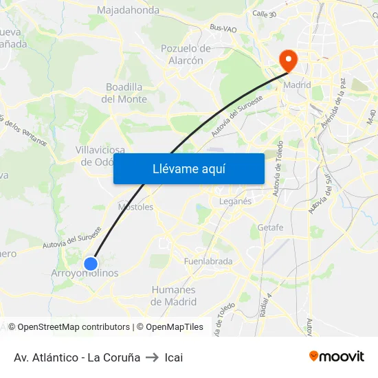 Av. Atlántico - La Coruña to Icai map