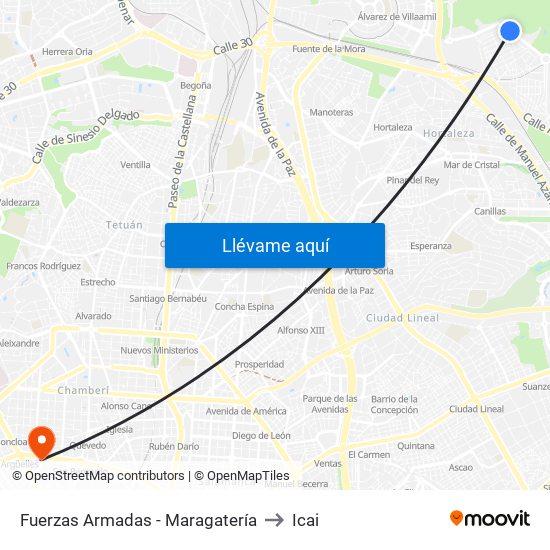 Fuerzas Armadas - Maragatería to Icai map