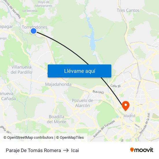 Paraje De Tomás Romera to Icai map