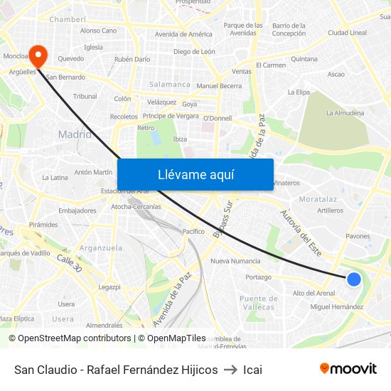 San Claudio - Rafael Fernández Hijicos to Icai map