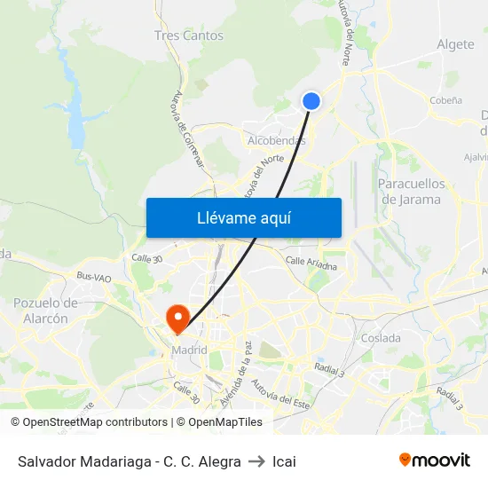 Salvador Madariaga - C. C. Alegra to Icai map