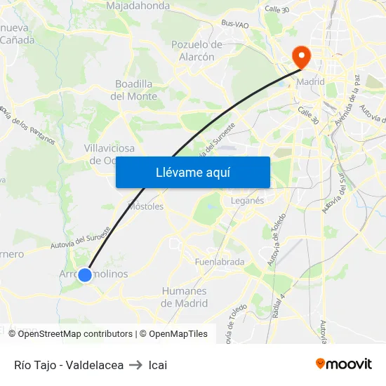 Río Tajo - Valdelacea to Icai map