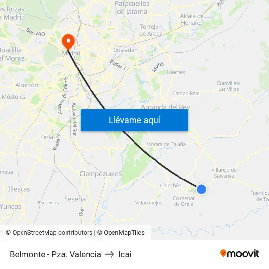 Belmonte - Pza. Valencia to Icai map