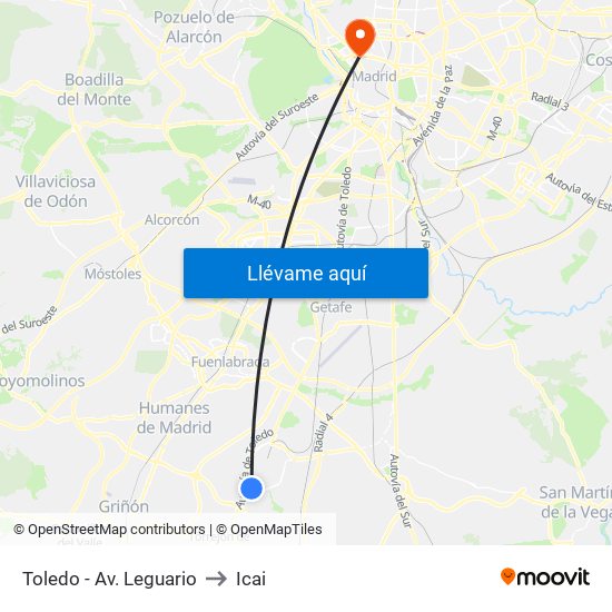 Toledo - Av. Leguario to Icai map