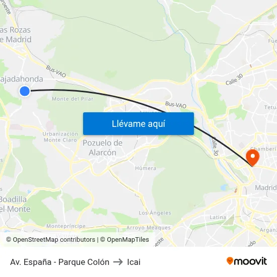 Av. España - Parque Colón to Icai map