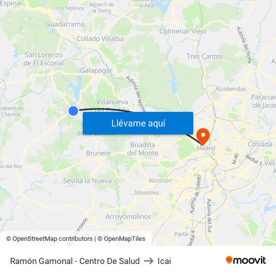 Ramón Gamonal - Centro De Salud to Icai map