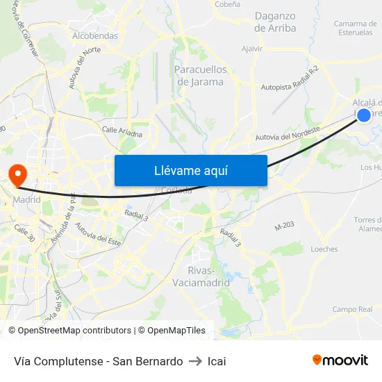 Vía Complutense - San Bernardo to Icai map