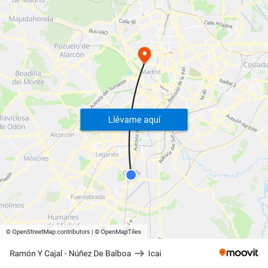 Ramón Y Cajal - Núñez De Balboa to Icai map