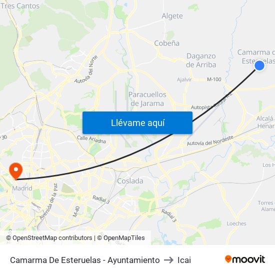 Camarma De Esteruelas - Ayuntamiento to Icai map