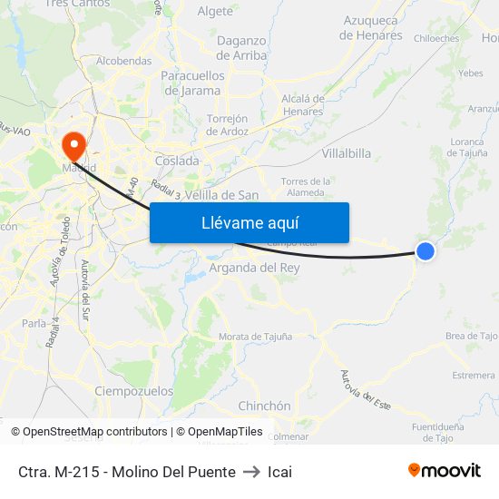 Ctra. M-215 - Molino Del Puente to Icai map