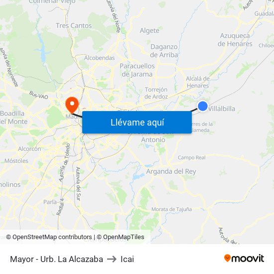 Mayor - Urb. La Alcazaba to Icai map