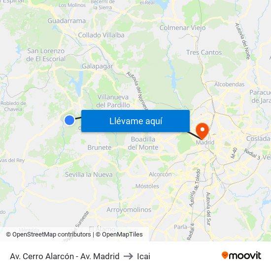 Av. Cerro Alarcón - Av. Madrid to Icai map