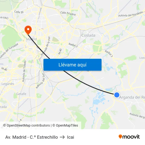 Av. Madrid - C.º Estrechillo to Icai map