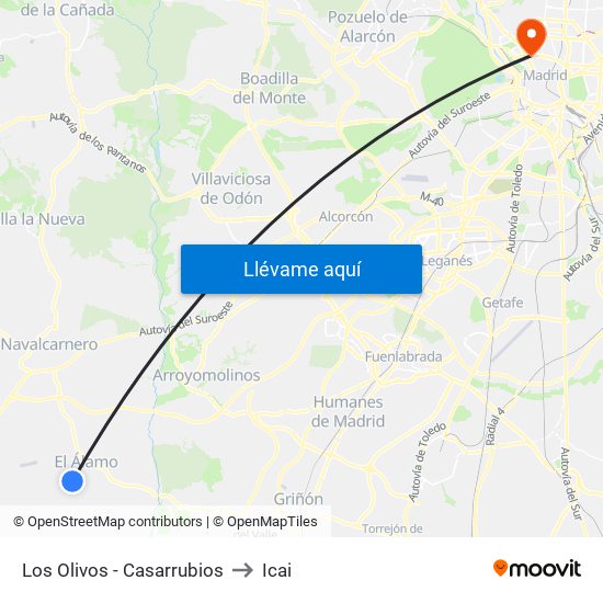 Los Olivos - Casarrubios to Icai map