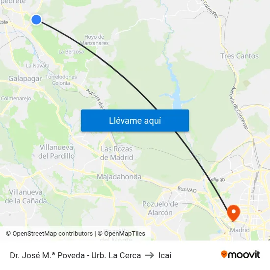 Dr. José M.ª Poveda - Urb. La Cerca to Icai map