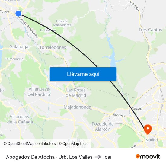 Abogados De Atocha - Urb. Los Valles to Icai map