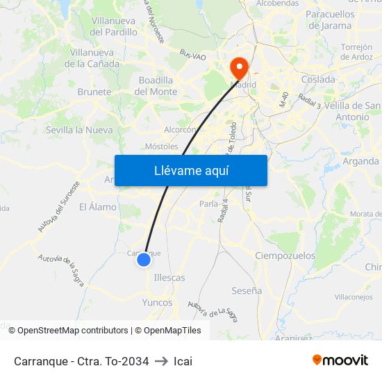 Carranque - Ctra. To-2034 to Icai map