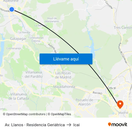 Av. Llanos - Residencia Geriátrica to Icai map