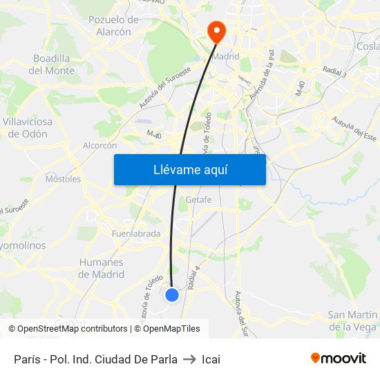 París - Pol. Ind. Ciudad De Parla to Icai map