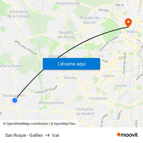 San Roque - Galileo to Icai map