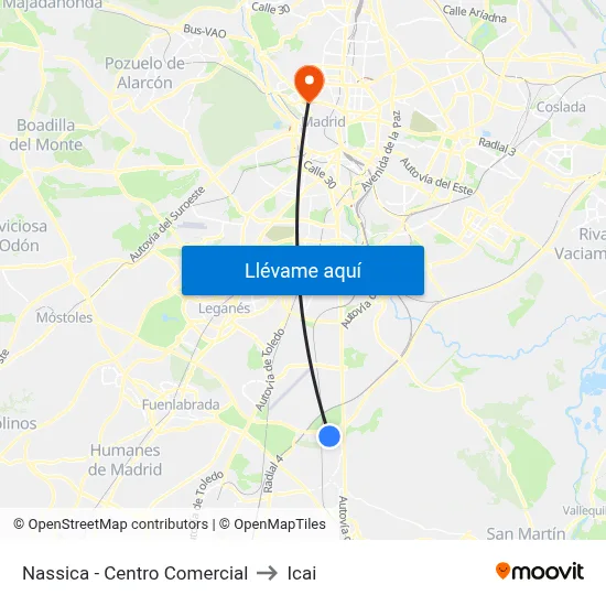 Nassica - Centro Comercial to Icai map