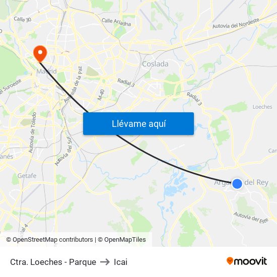 Ctra. Loeches - Parque to Icai map