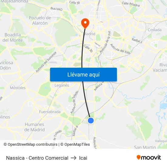 Nassica - Centro Comercial to Icai map