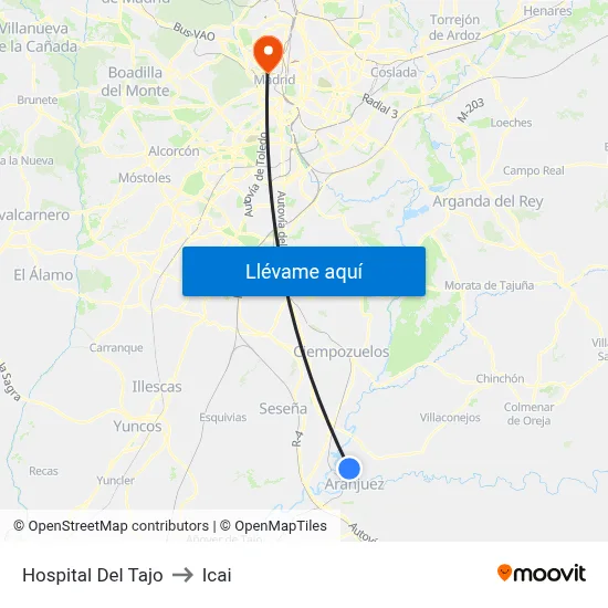 Hospital Del Tajo to Icai map