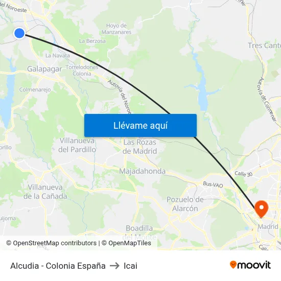 Alcudia - Colonia España to Icai map