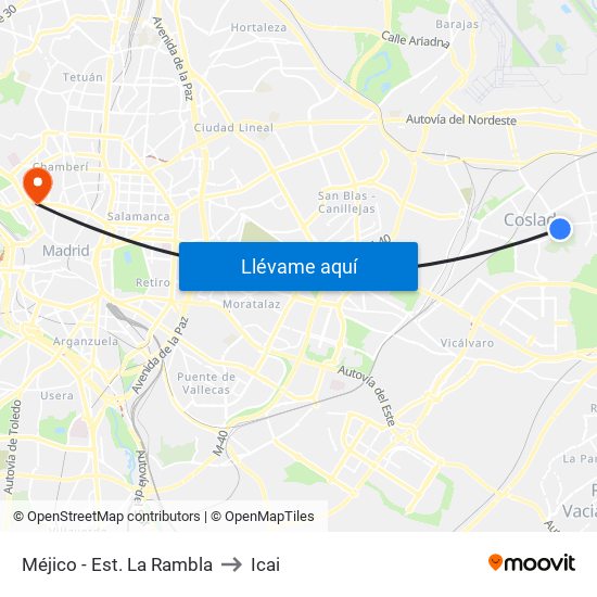 Méjico - Est. La Rambla to Icai map