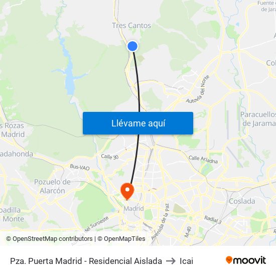 Pza. Puerta Madrid - Residencial Aislada to Icai map