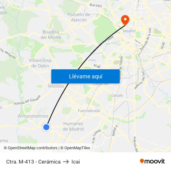 Ctra. M-413 - Cerámica to Icai map