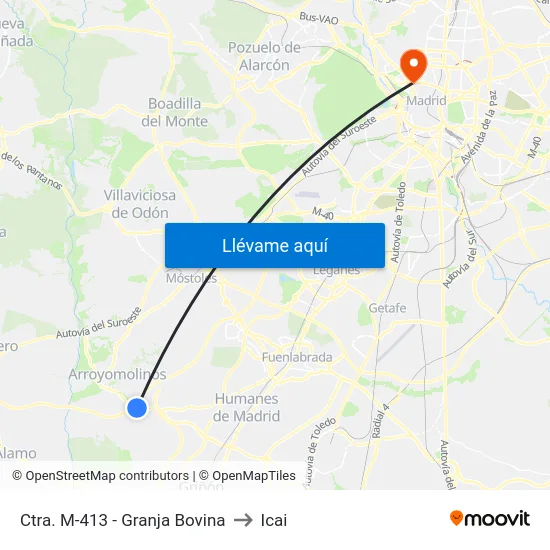 Ctra. M-413 - Granja Bovina to Icai map