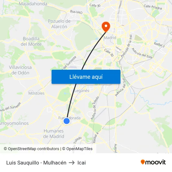 Luis Sauquillo - Mulhacén to Icai map